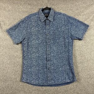 Pendleton Shirt Mens Medium Blue Floral Short Sleeve Button Up Cotton Casual